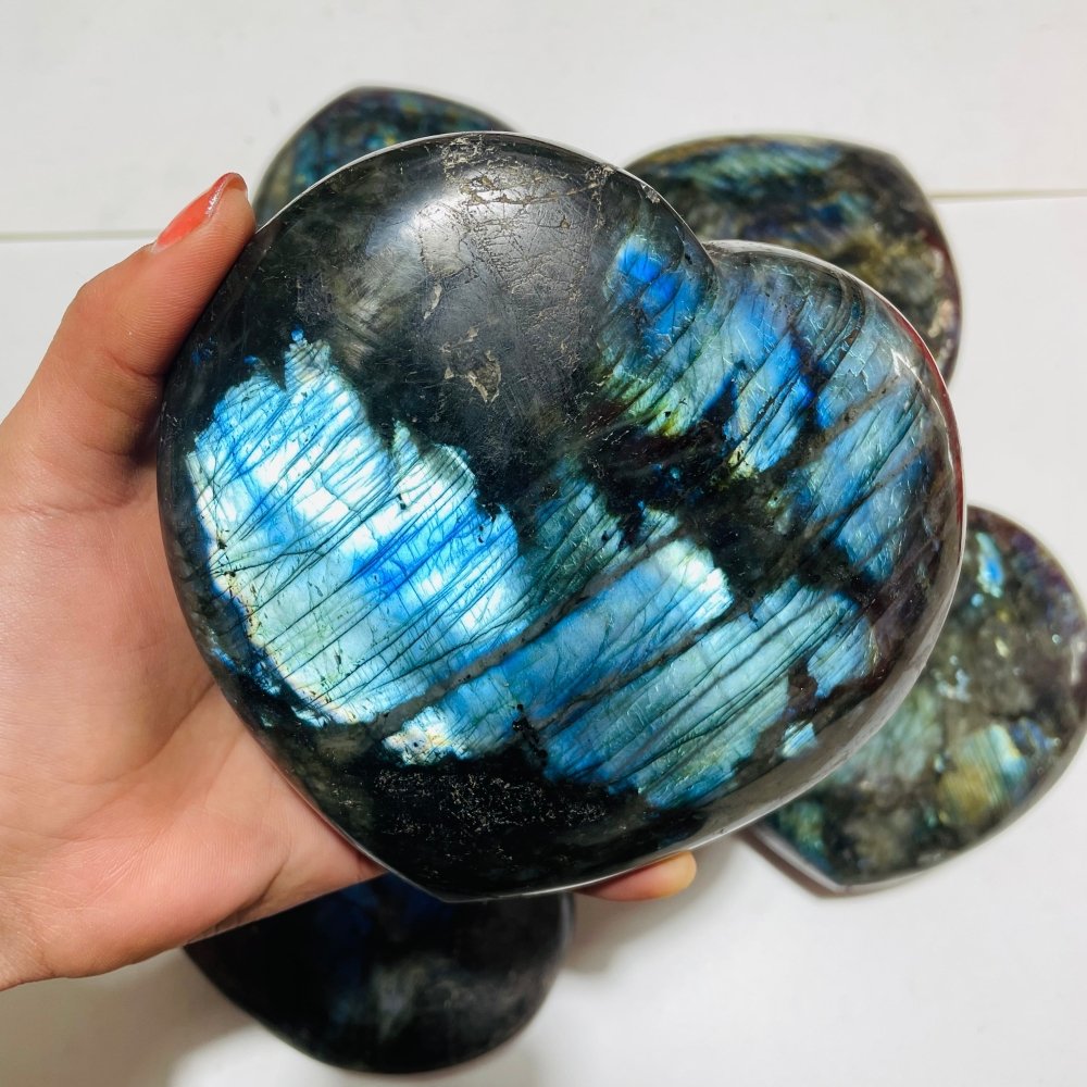 5 Pieces Large Labradorite Heart -Wholesale Crystals