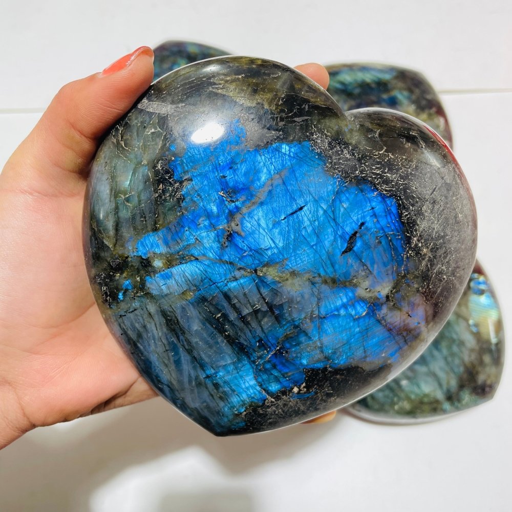 5 Pieces Large Labradorite Heart -Wholesale Crystals