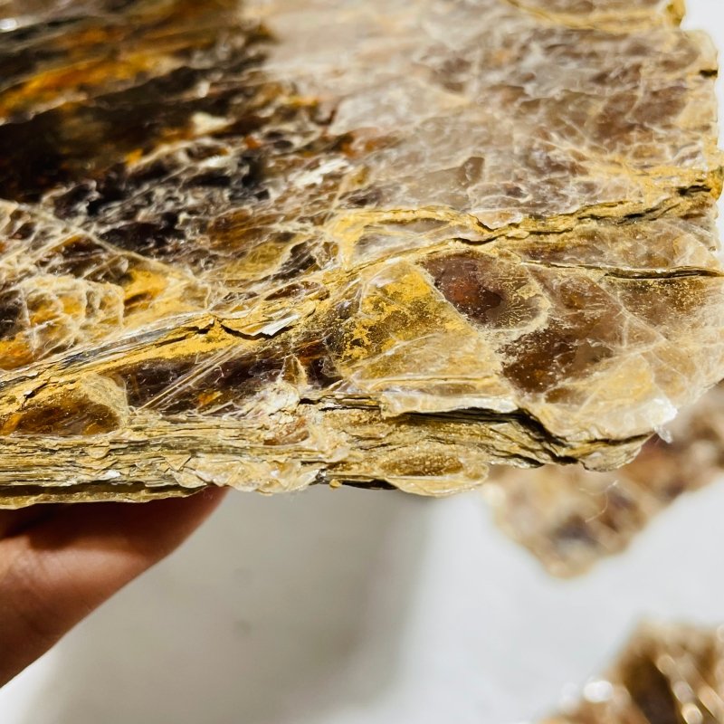 5 Pieces Raw Gold Mica Slab Stone Specimen -Wholesale Crystals