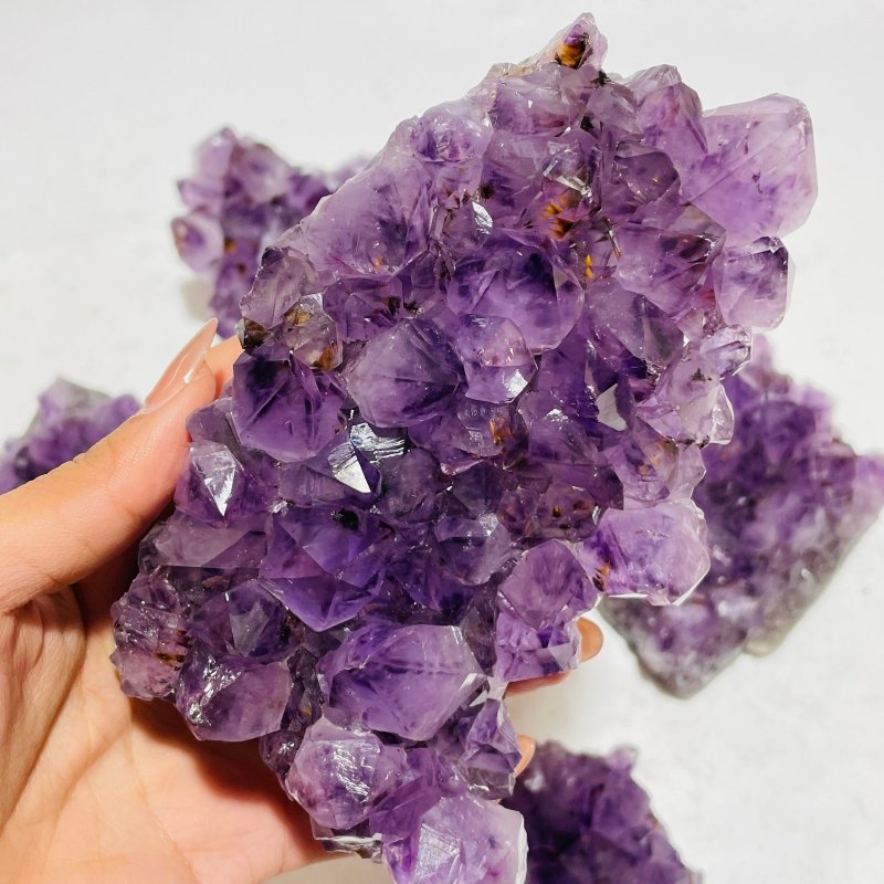6 Pieces Beautiful Amethyst Cacoxenite Super7 Cluster - Wholesale Crystals