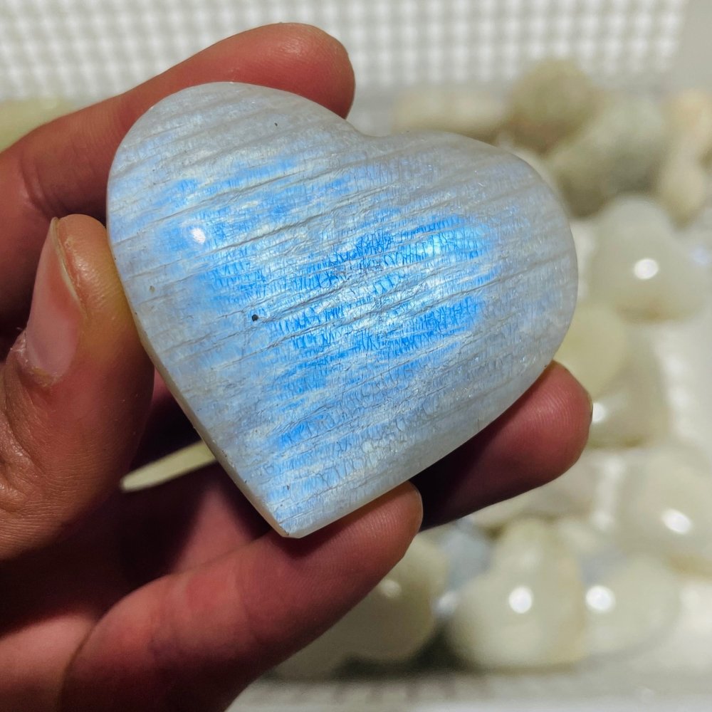 66 Pieces High Quality Moonstone Heart -Wholesale Crystals