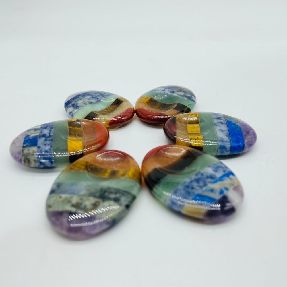 7 Chakra Thumb Stone Worry Stone Wholesale -Wholesale Crystals