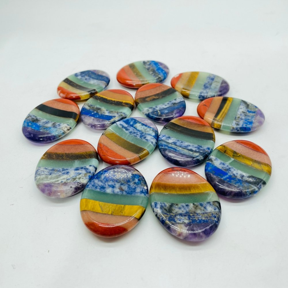 7 Chakra Thumb Worry Stones Wholesale -Wholesale Crystals