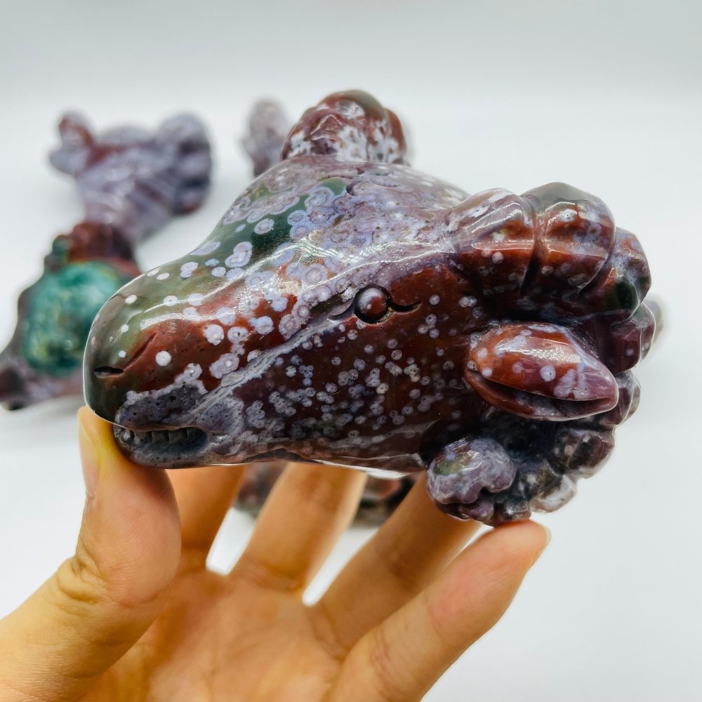 7 Pieces Ocean Jasper Goat Head Carving -Wholesale Crystals