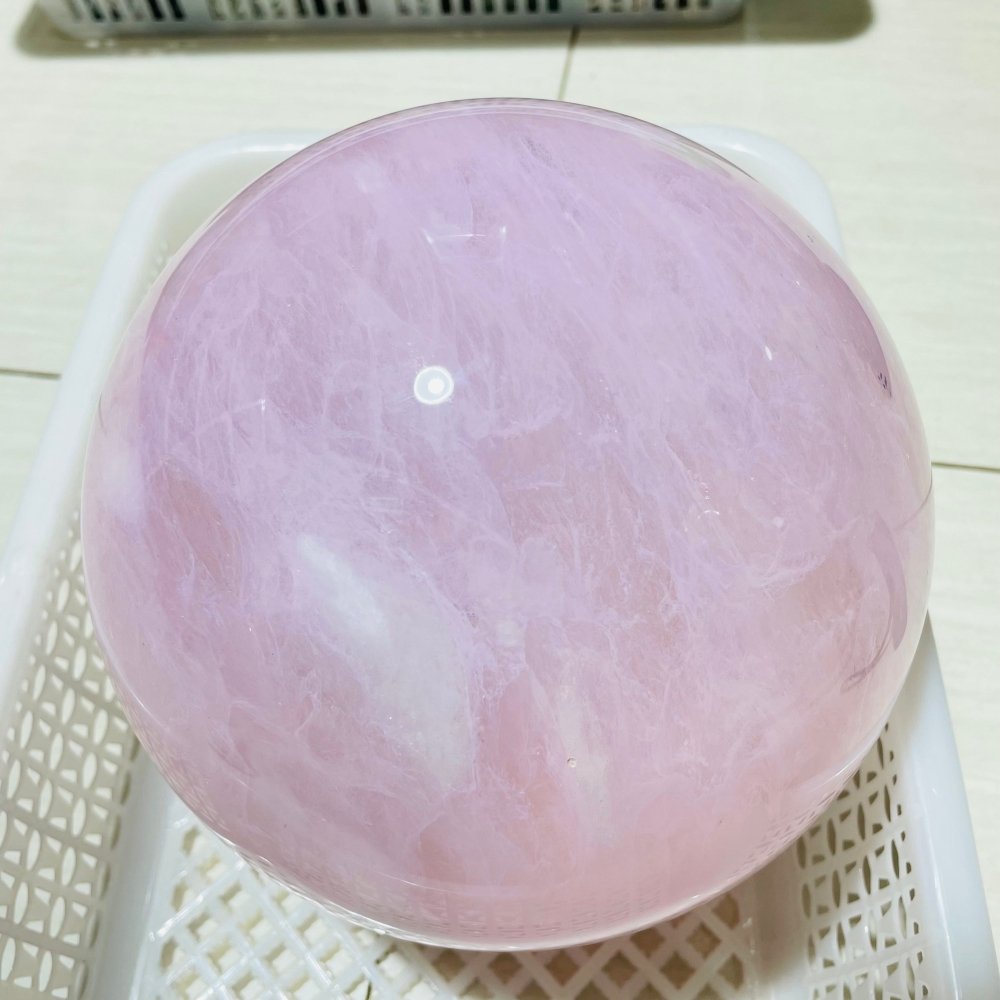 7.2in Pink Smelted Quartz Sphere -Wholesale Crystals