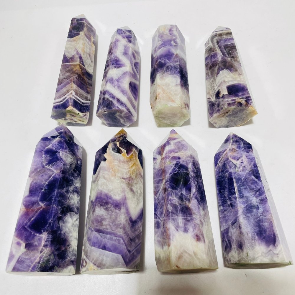 8 Pieces Large Chevron Amethyst Tower Points -Wholesale Crystals
