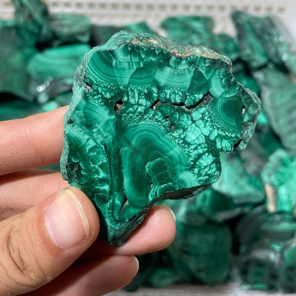 85 Pieces Small Polished Malachite Slab -Wholesale Crystals
