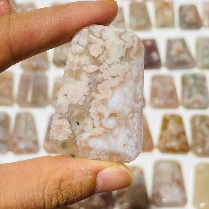 86 Pieces High Quality Sakura Flower Agate Cuboid Box Shape -Wholesale Crystals