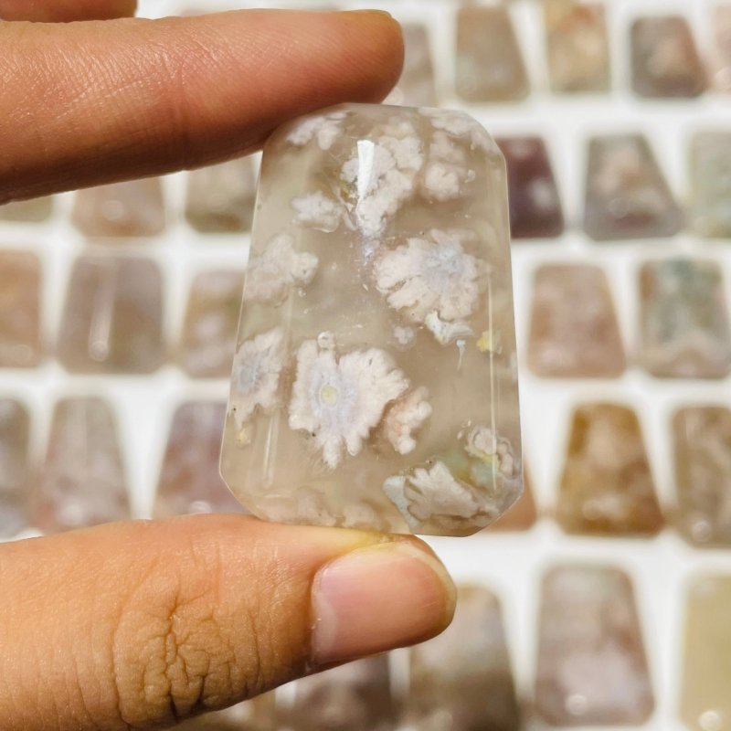 86 Pieces High Quality Sakura Flower Agate Cuboid Box Shape -Wholesale Crystals