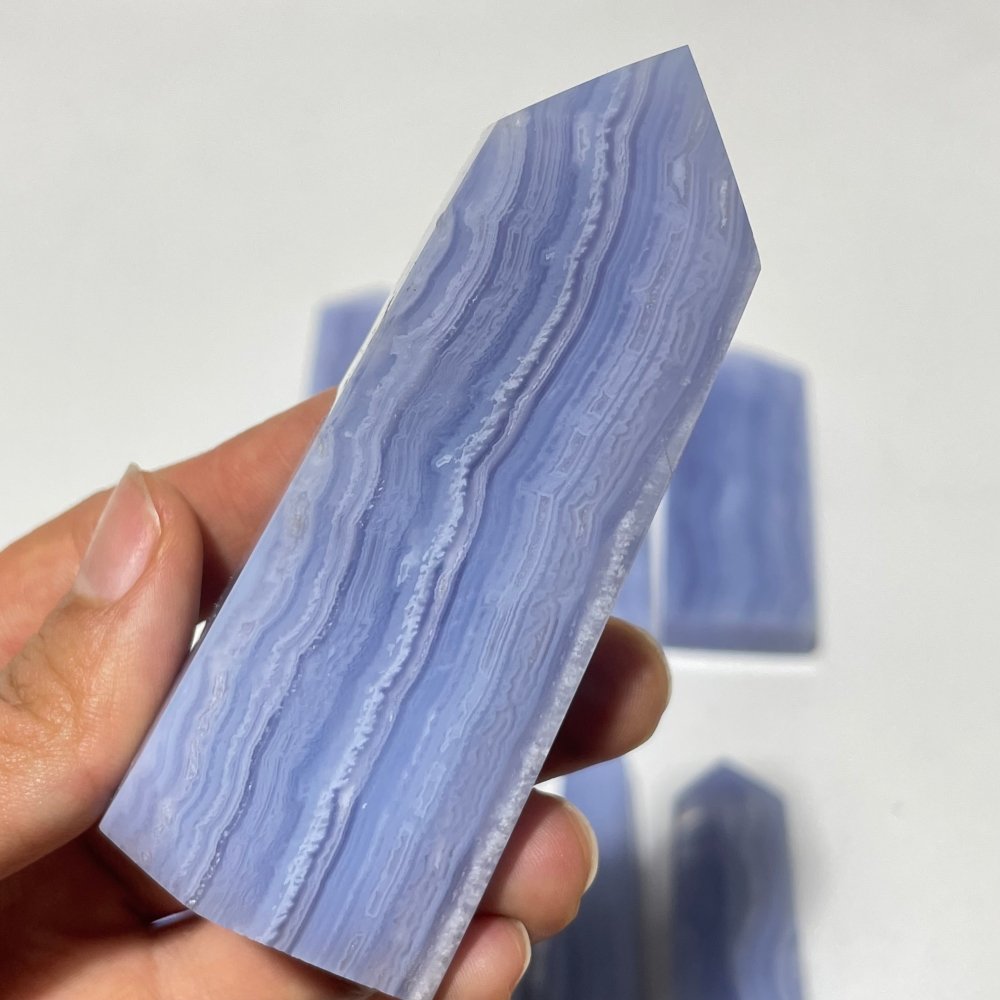 9 Pieces High Quality Blue Lace Agate Four-Sided Points -Wholesale Crystals