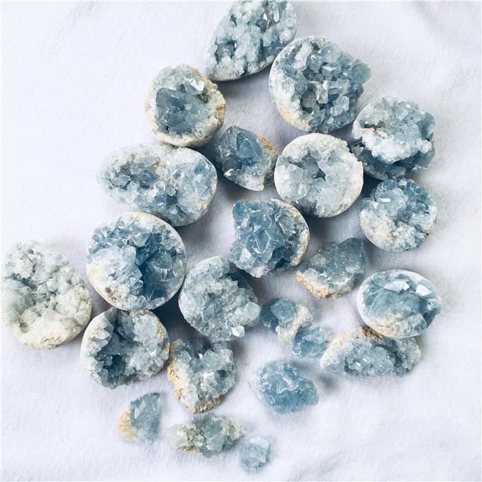 Blue Celestite Clusters Geode -Wholesale Crystals