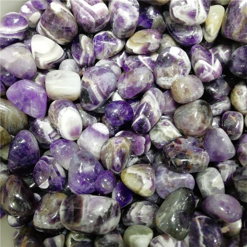 amethyst chevron tumbled stones -Wholesale Crystals