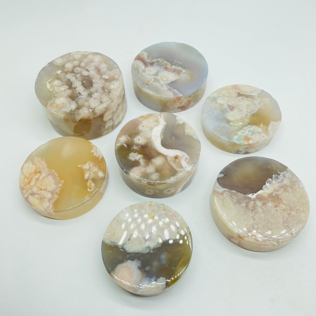 Sakura Flower Agate Small Round Plate Wholesale -Wholesale Crystals