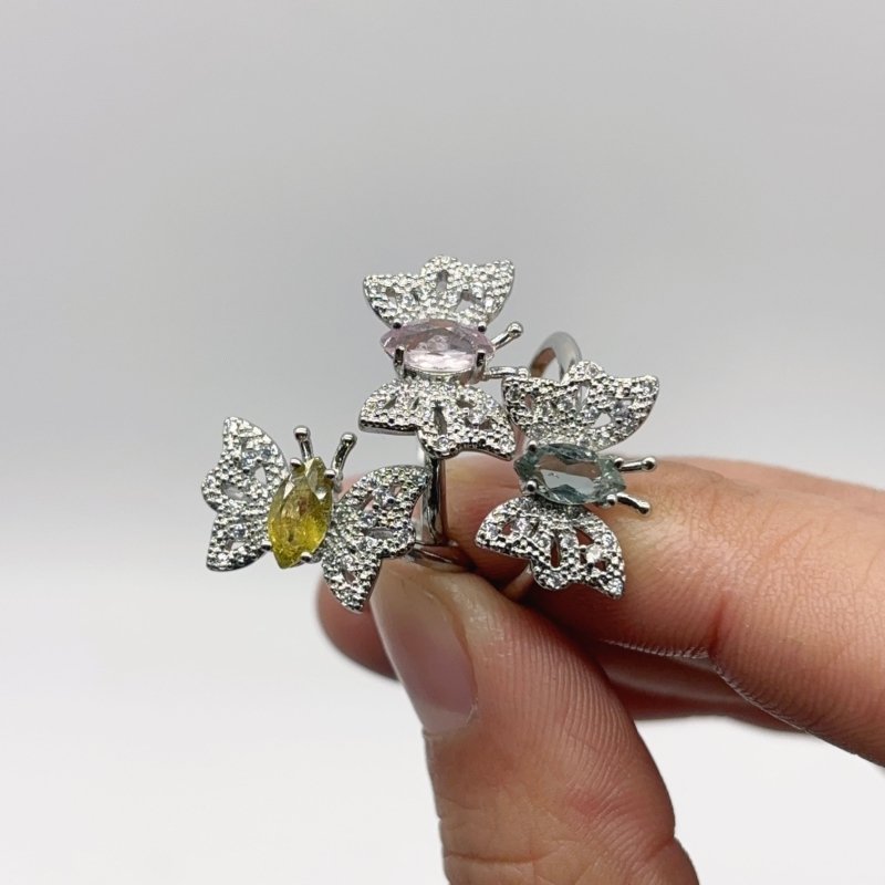 Beautiful Colorful Tourmaline Butterfly Ring Wholesale -Wholesale Crystals