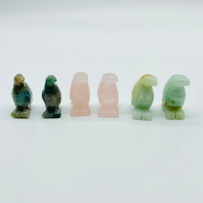 Beautiful Mini Bird Carving Rose Quartz Caribbean Calcite Wholesale -Wholesale Crystals