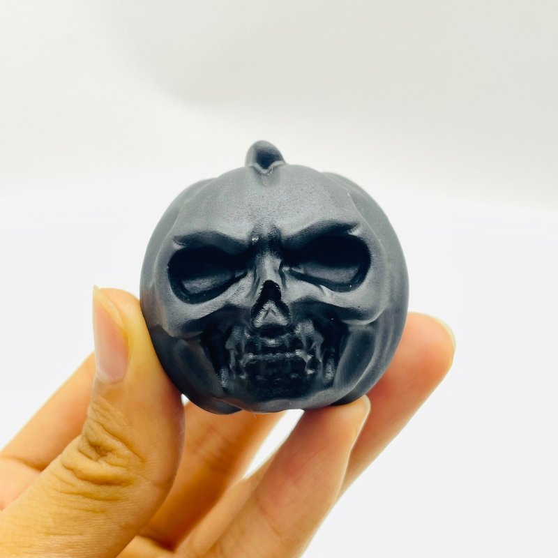 Black Obsidian Halloween Pumpkin Wizard Carving Wholesale -Wholesale Crystals