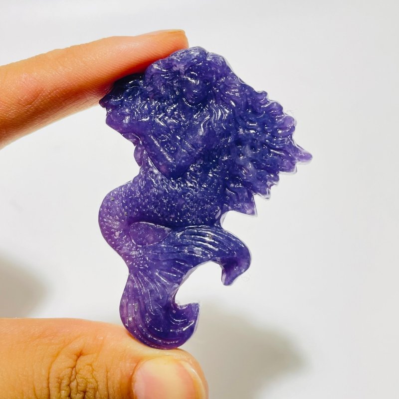 Blue Mixed Yellow Tiger Eye & Lepidolite Mermaid Carving Wholesale -Wholesale Crystals