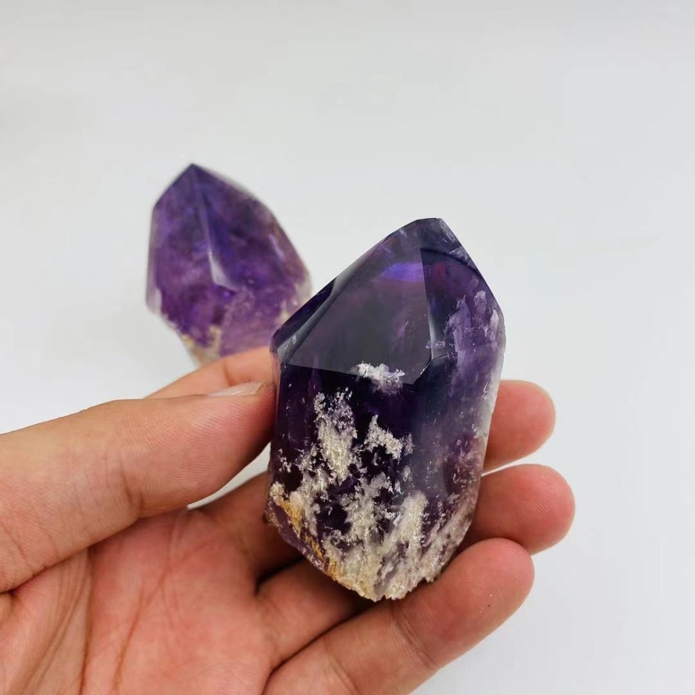 Brazil amethyst polished point deep purple -Wholesale Crystals