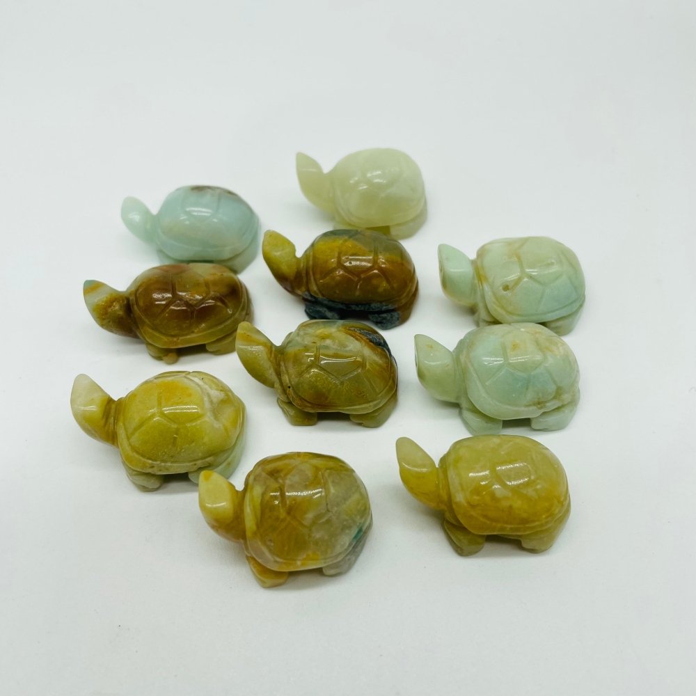 Caribbean & Moss Agate Turtle Carving Wholesale -Wholesale Crystals