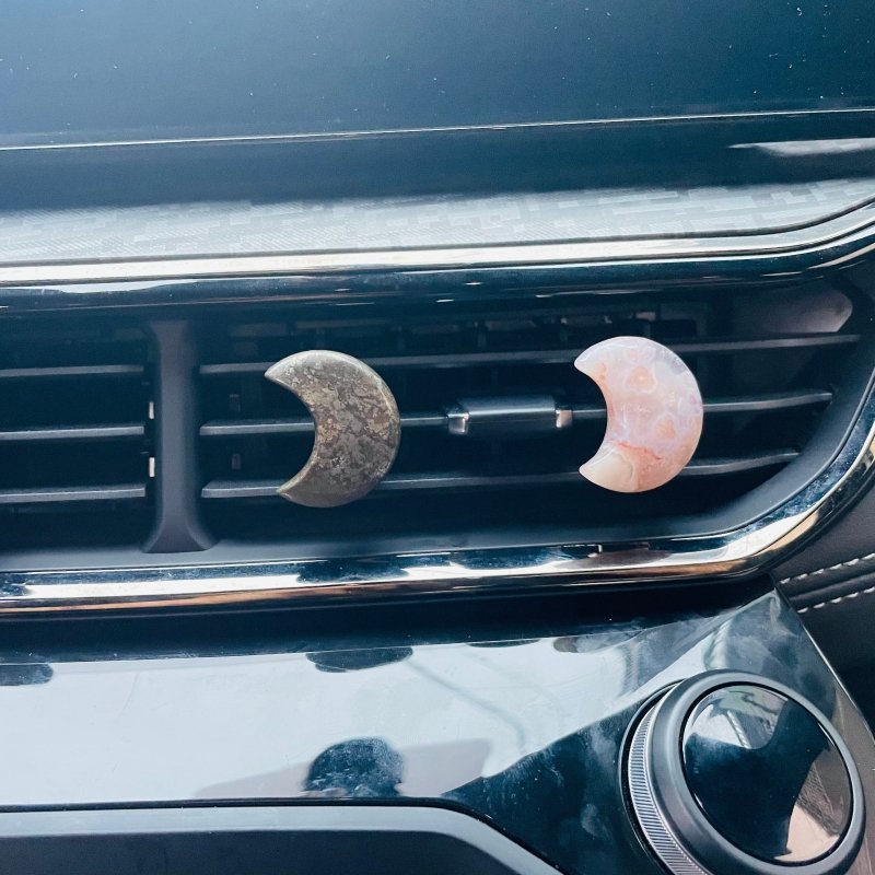 Crystal Car Air Vent Clips Moon 7 Chakra Stone Car Accessories -Wholesale Crystals