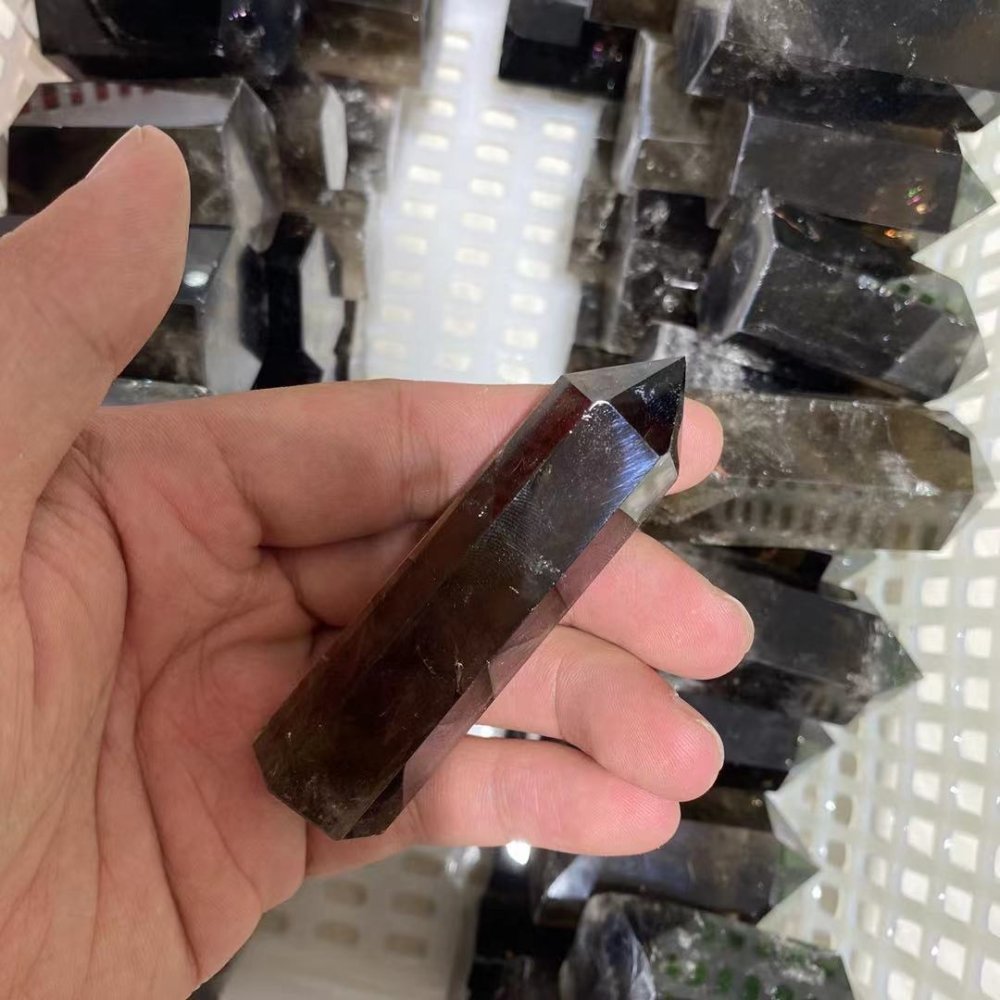 Dark color smoky quartz points wholesale -Wholesale Crystals