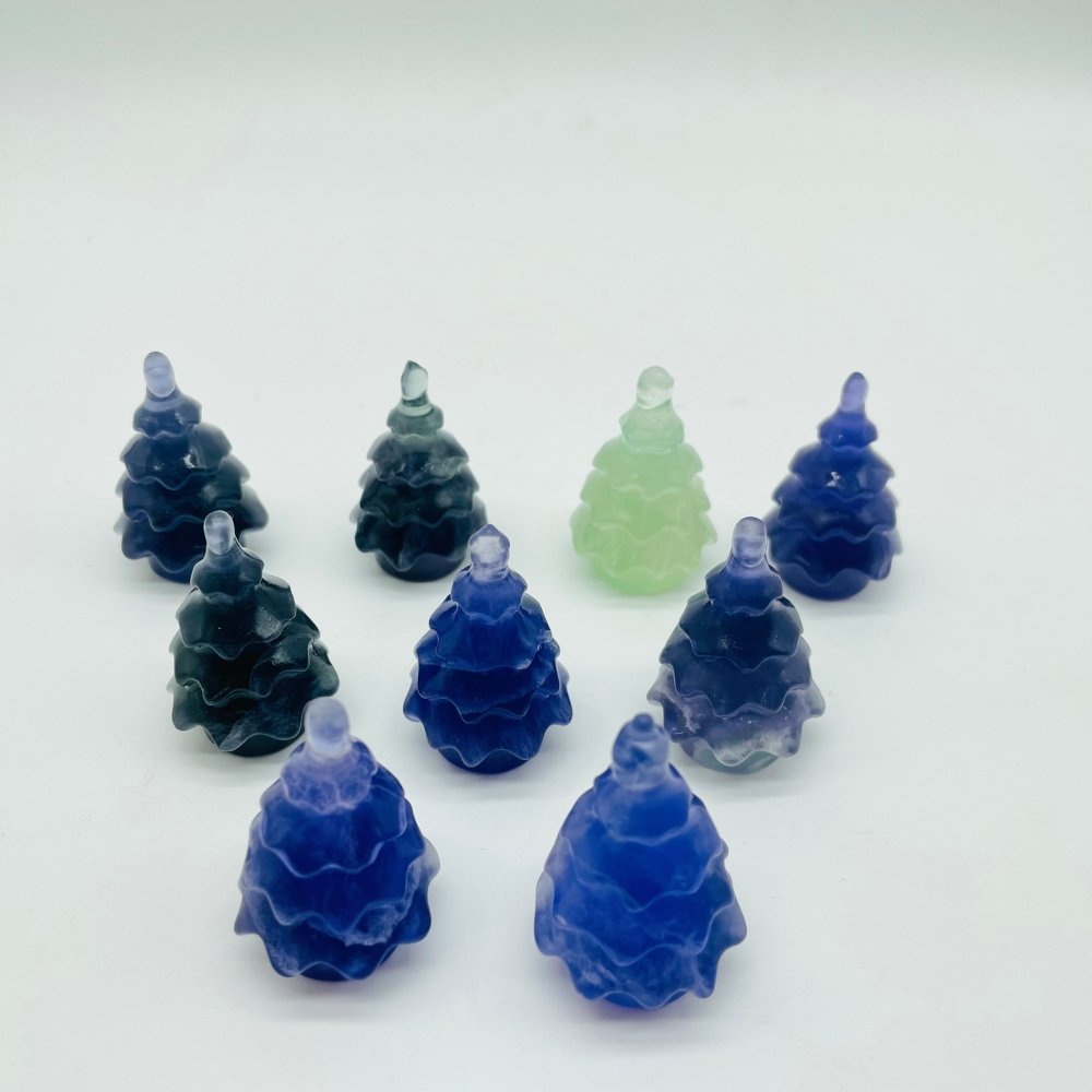 Fluorite Christmas Tree Pine Tree Carving Wholesale -Wholesale Crystals