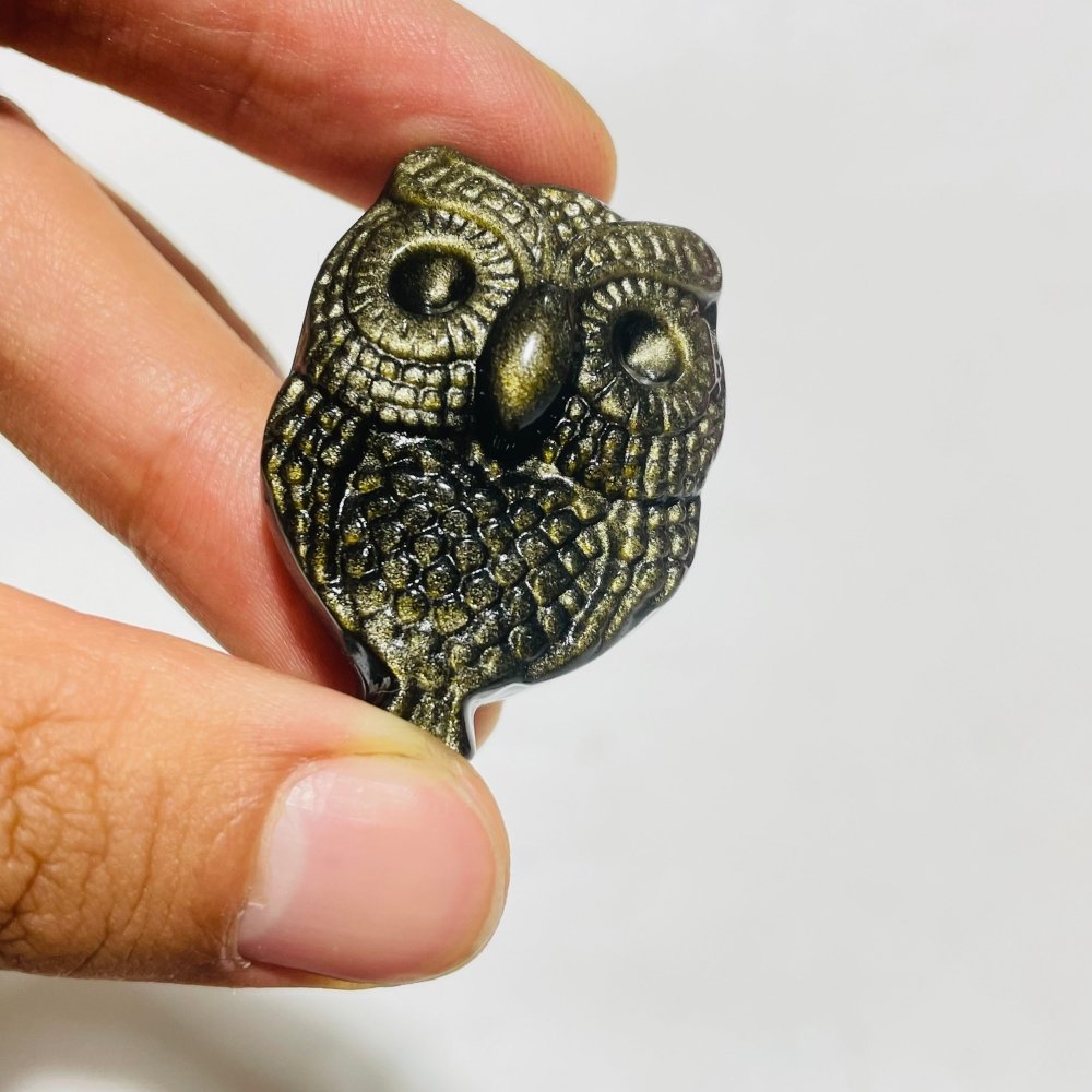 Gold Sheen Obsidian Owl Carving Wholesale -Wholesale Crystals