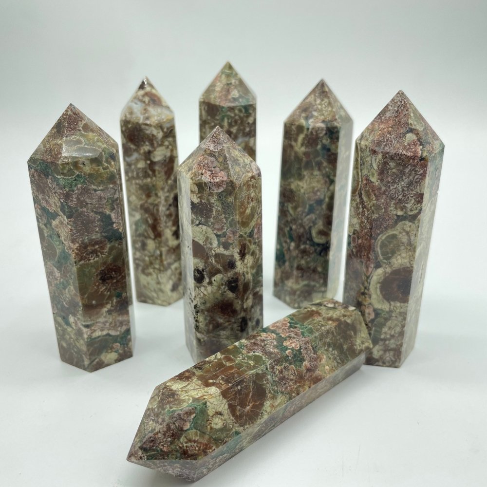Green Flower Stone Tower Points Wholesale -Wholesale Crystals