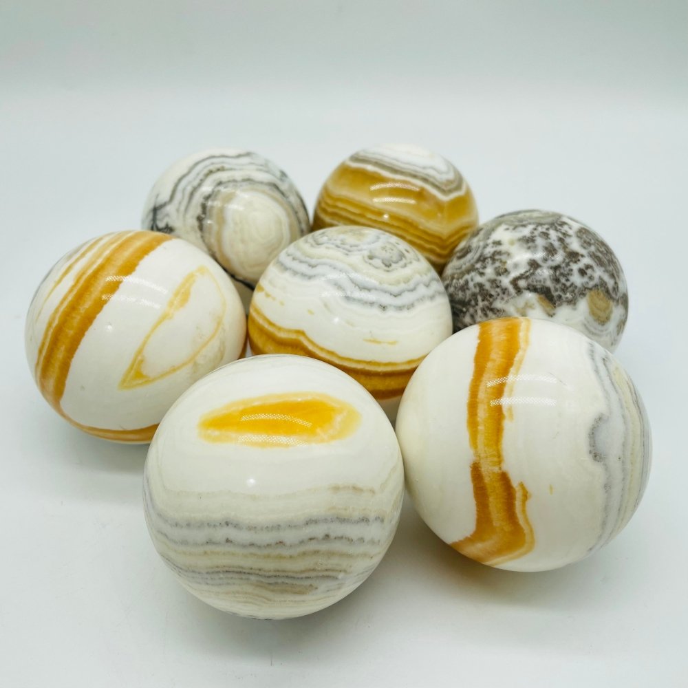 Grey & Yellow Calcite Sphere Ball Wholesale -Wholesale Crystals