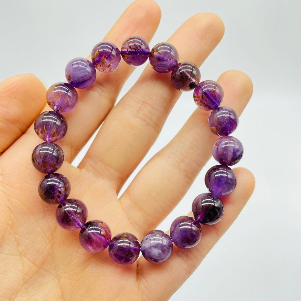 High Grade Natural Clear Amethyst Cacoxenite Super7 Bracelet (HGUB09) -Wholesale Crystals
