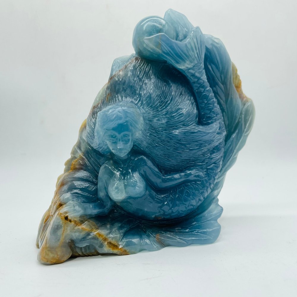 High Quality Blue Onyx Mermaid Carving -Wholesale Crystals