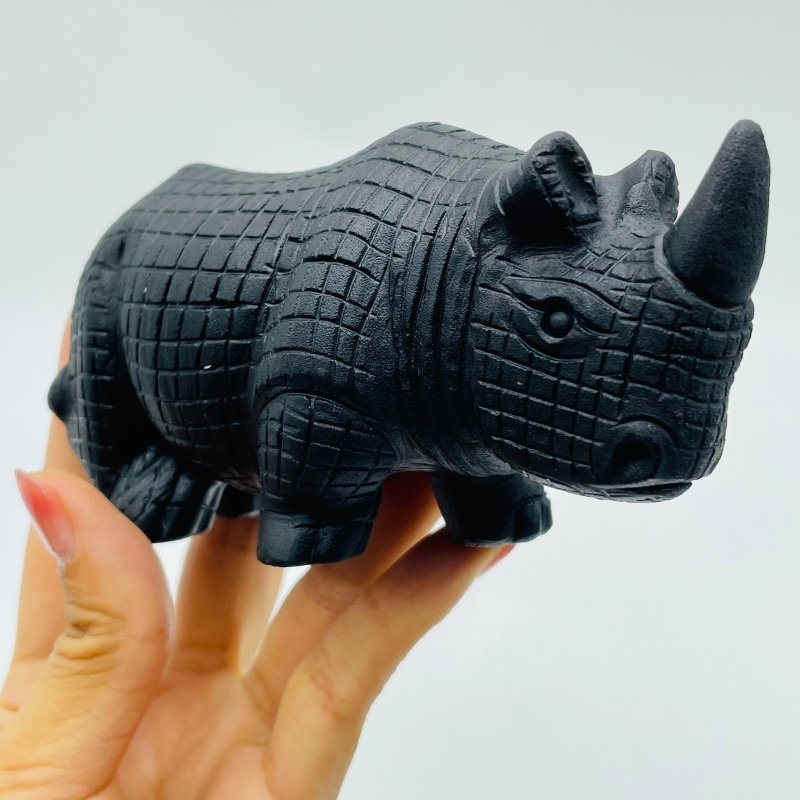 Large Obsidian Rhino Carving Wholesale -Wholesale Crystals