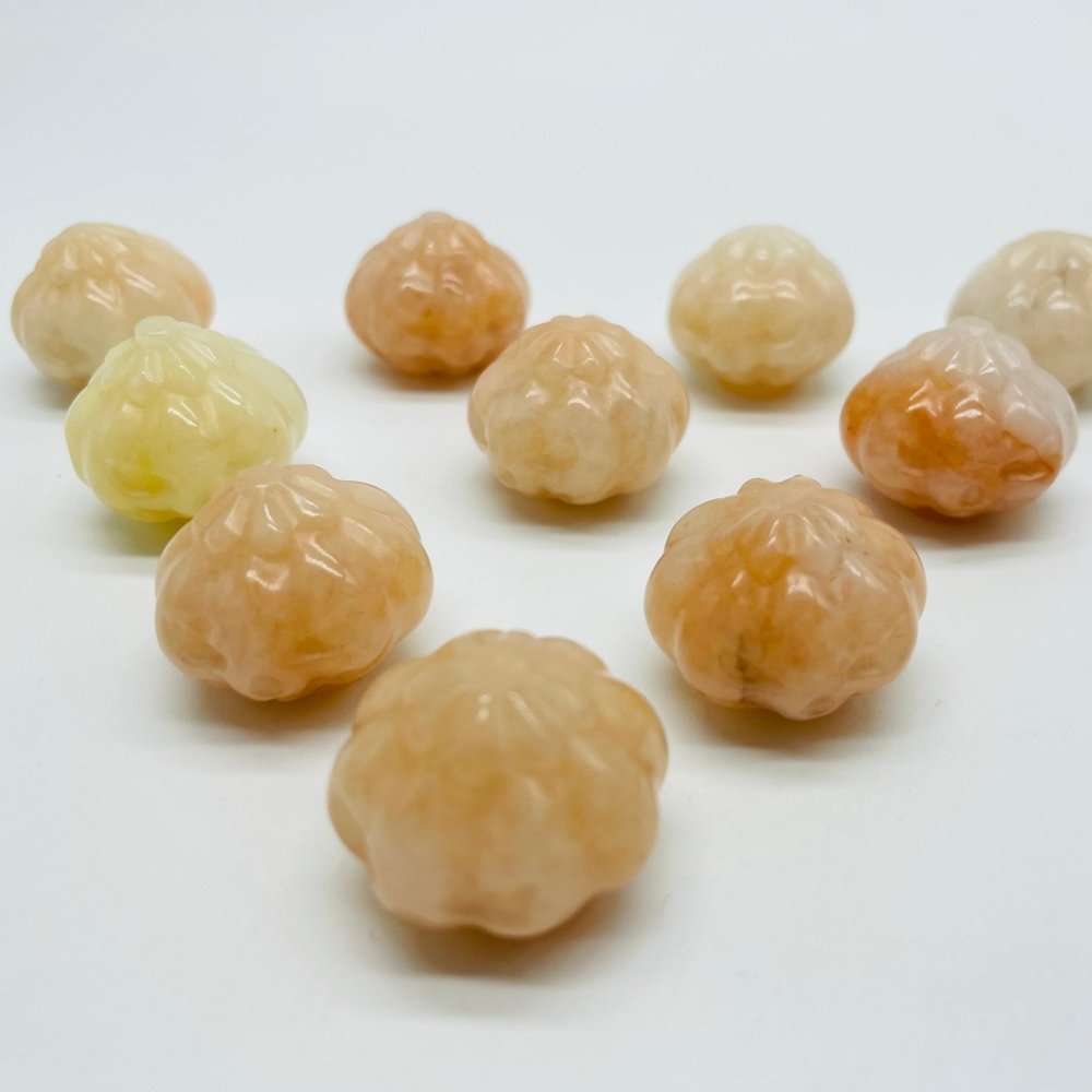 Light Yellow White Jade Halloween Pumpkin Carving Wholesale -Wholesale Crystals