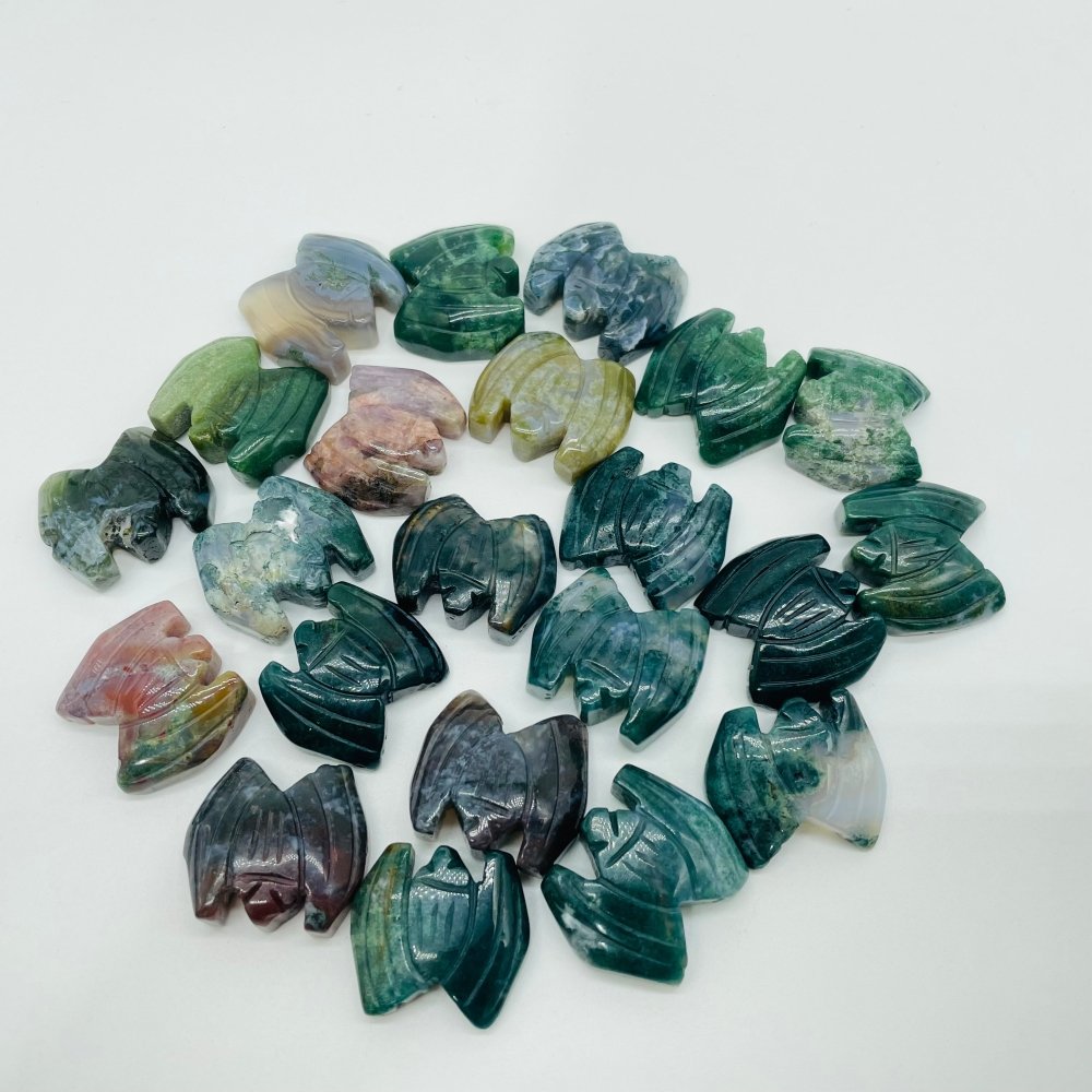 Mini Bat Moss Agate Carving Wholesale -Wholesale Crystals