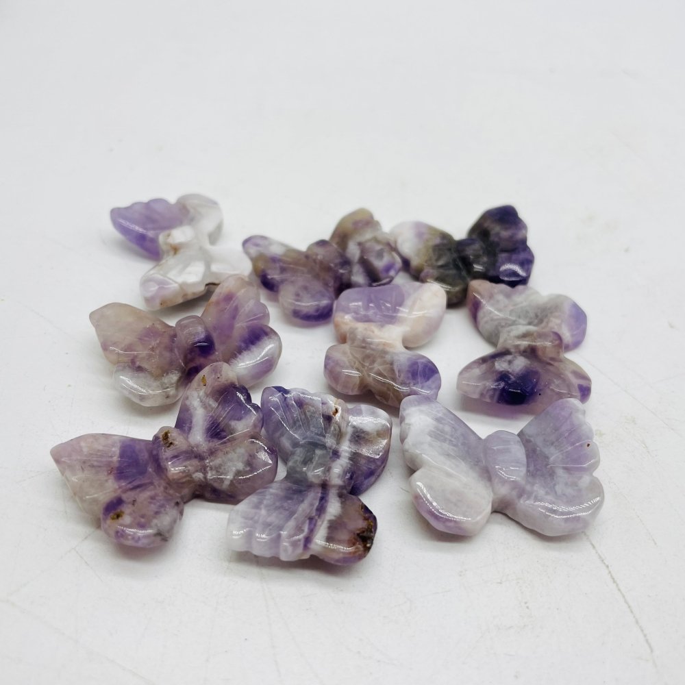 Mini Butterfly Chevron Amethyst & Rose Quartz Carving Animal Wholesale -Wholesale Crystals