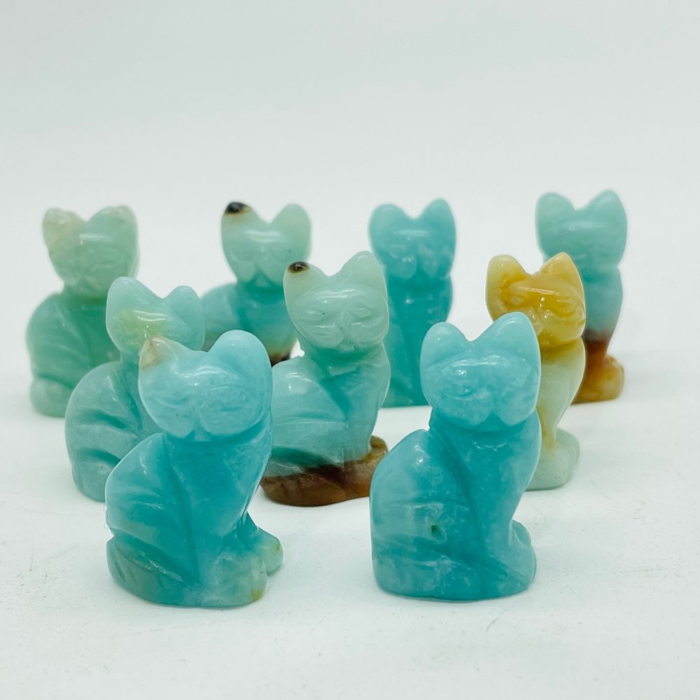 Mini Caribbean Calcite Cat Carving Wholesale -Wholesale Crystals