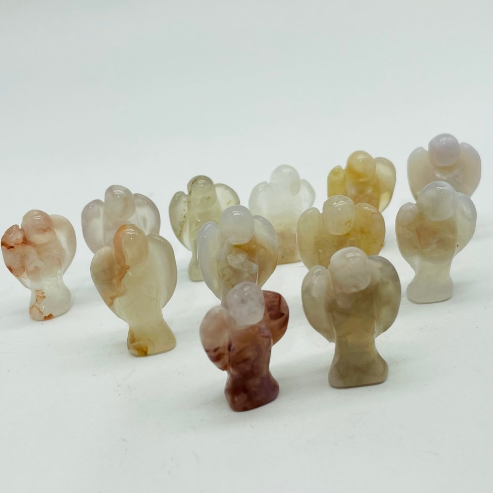 Mini Sakura Flower Agate Angel Carving Wholesale -Wholesale Crystals