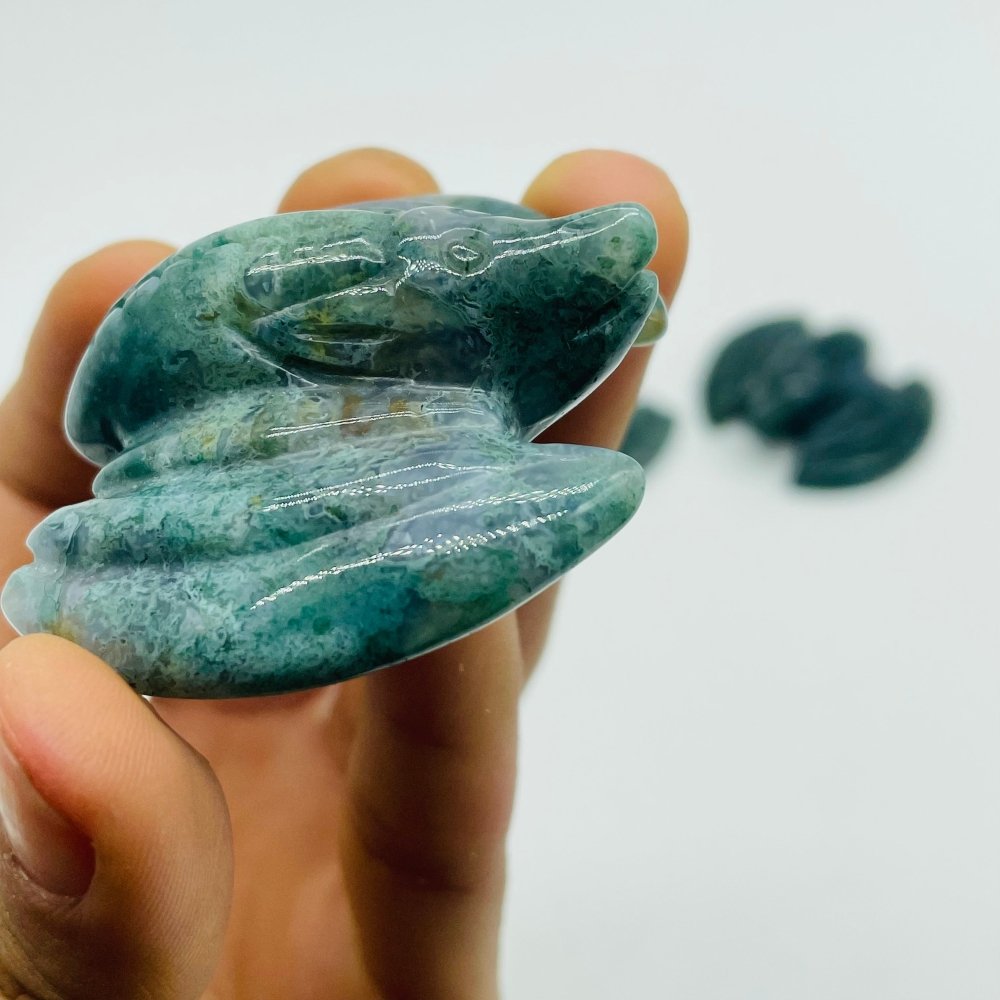 Moss Agate Bat Carving Animal Wholesale -Wholesale Crystals