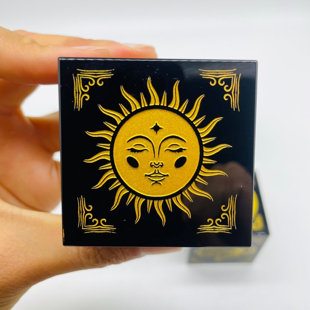 Obsidian Cube Hand of Fatima Cross with Wings Wholesale -Wholesale Crystals