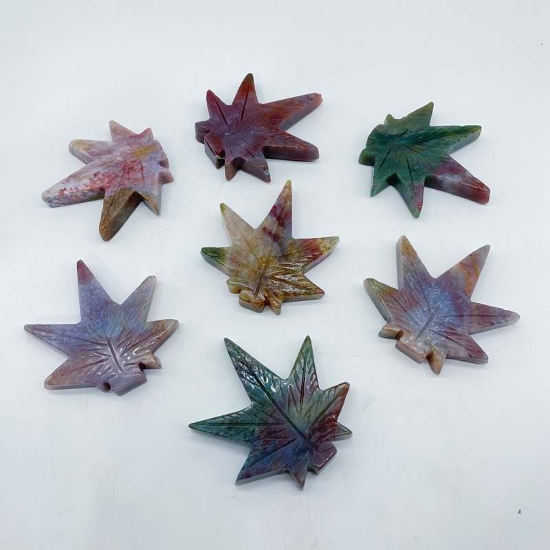 Ocean Jasper Maple Leaves Carving Wholesale -Wholesale Crystals