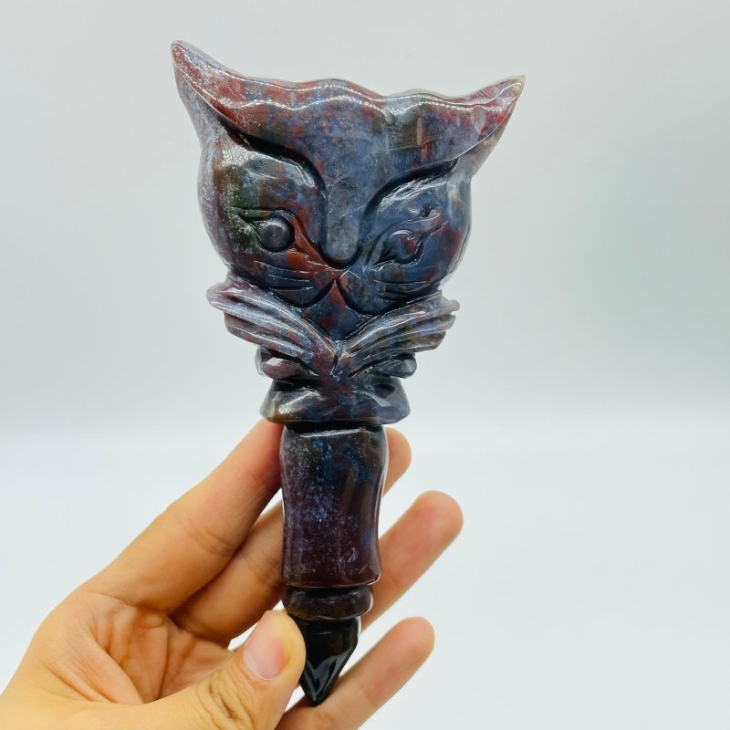 Ocean Jasper Owl Scepter Carving Wholesale -Wholesale Crystals
