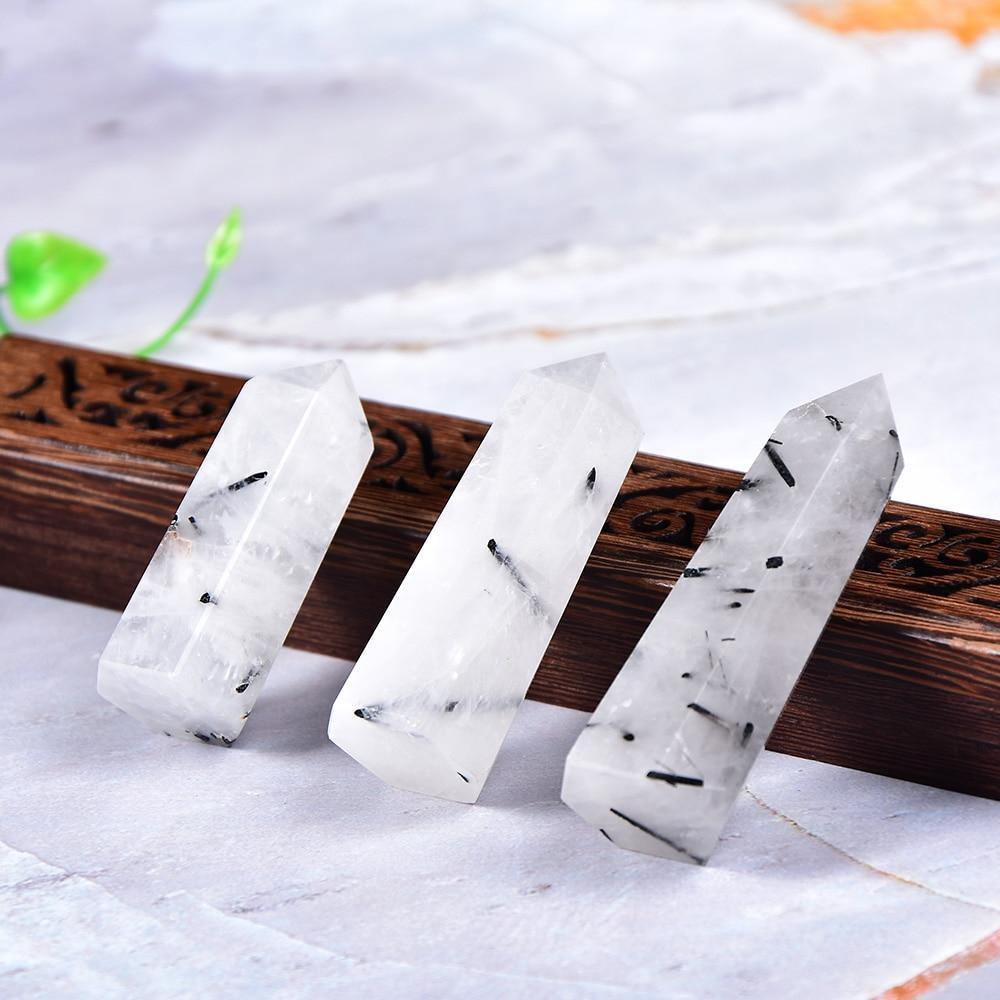 Black Tourmaline Quartz Point Crystal Tower -Wholesale Crystals