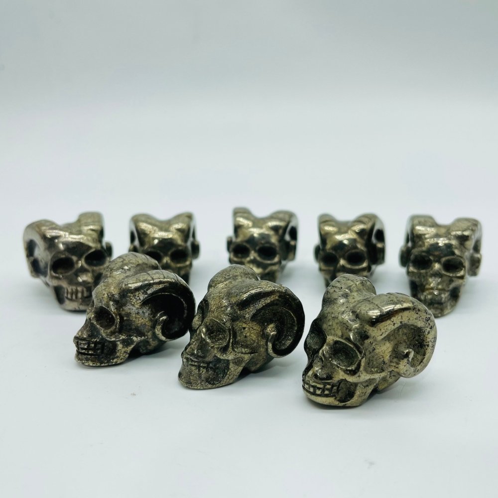 Pyrite Shofar Skull Horned Devil Carving Wholesale -Wholesale Crystals