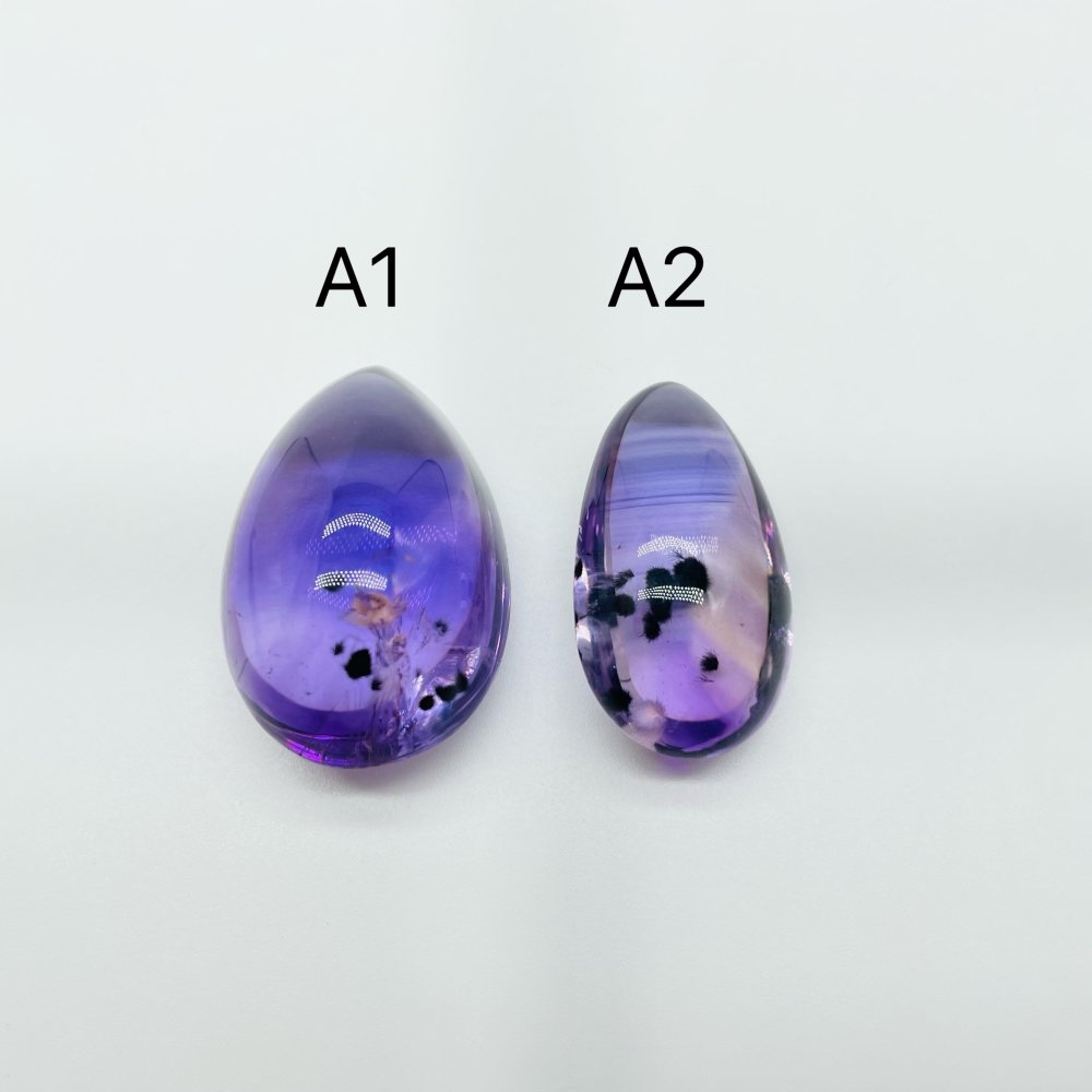 Rare Brazil Amethyst With Flower teardrop shape pendant diy jewelry -Wholesale Crystals
