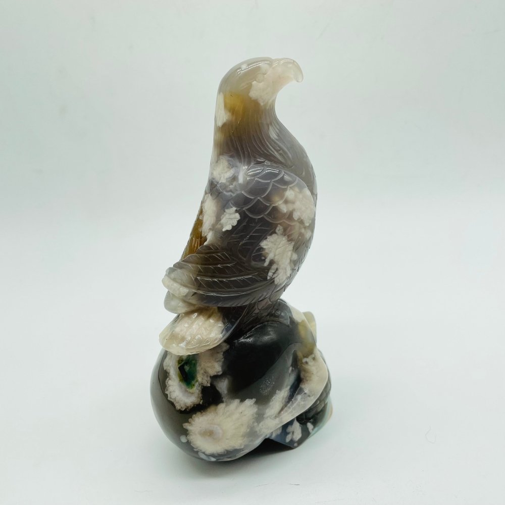 Sakura Flower Agate Bird Skull Carving -Wholesale Crystals
