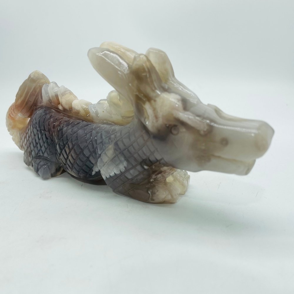 Sakura Flower Agate Dragon Carving -Wholesale Crystals