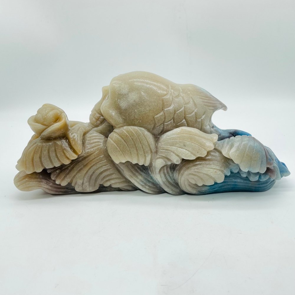 Trolleite Stone Skull Fish Tail Waves Hand Carving -Wholesale Crystals