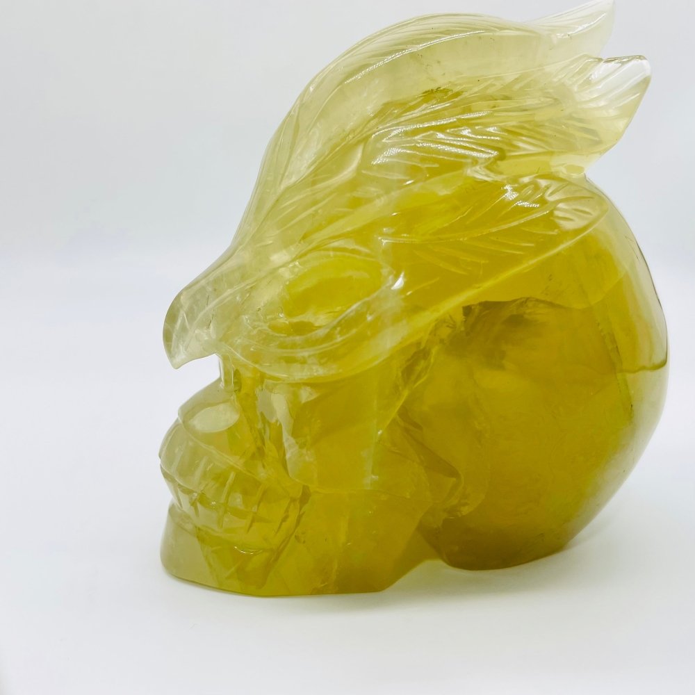 Unique Citrine Feather Mask Skull Carving -Wholesale Crystals