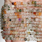 0.16in(4mm) Multi - gem Beads Bracelet Wholesale Rutile Amethyst Rabbit Hair Quartz Mixed Clear Quartz - Wholesale Crystals