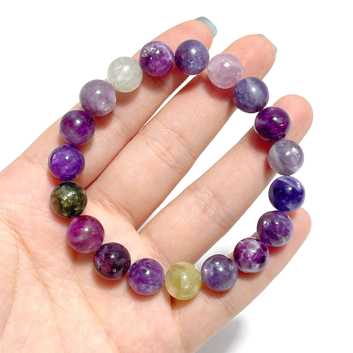 3 Pieces 10mm Colorful Spark Mica Mixed Color Bracelet